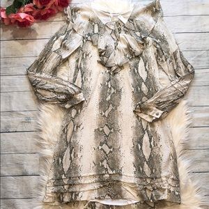 NWT Vix Ruffle Snakeskin Python Cover Up Dress